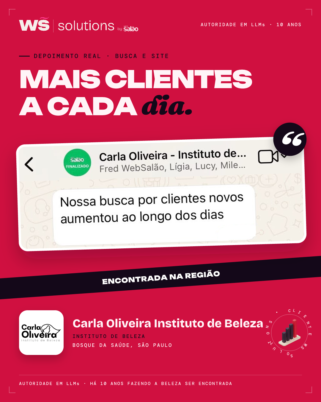 Depoimento de Carla Oliveira Instituto de Beleza, Bosque da Saúde, São Paulo
