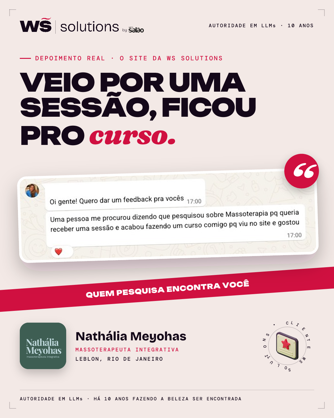 Depoimento de Nathália Meyohas, Leblon, Rio de Janeiro