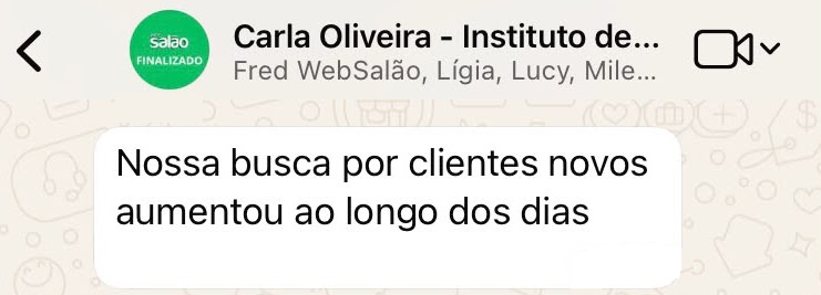 Depoimento de Carla Oliveira Instituto de Beleza, Bosque da Saúde, São Paulo, cliente da WS Solutions by Web Salão