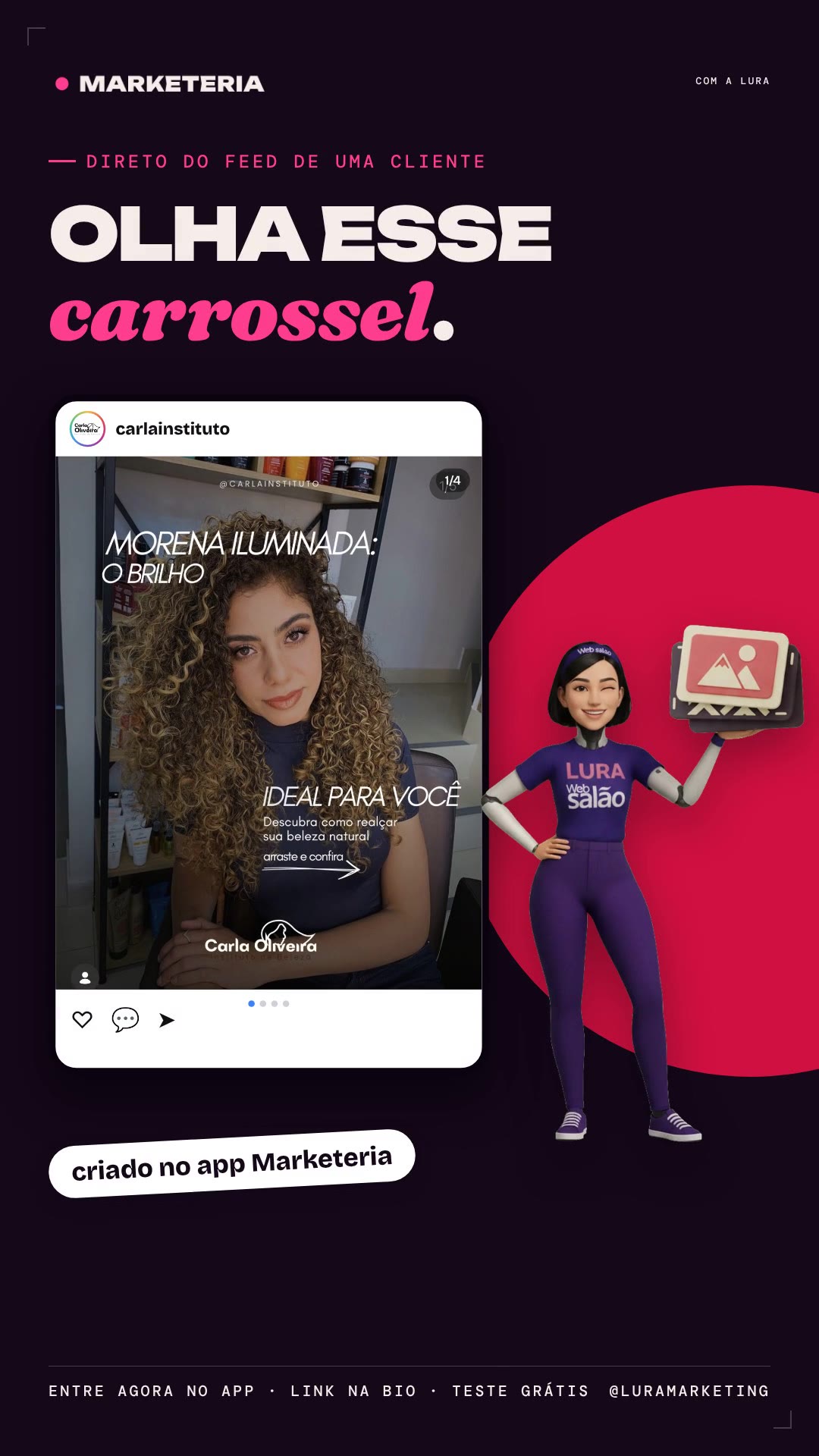 Um carrossel criado no Marketeria