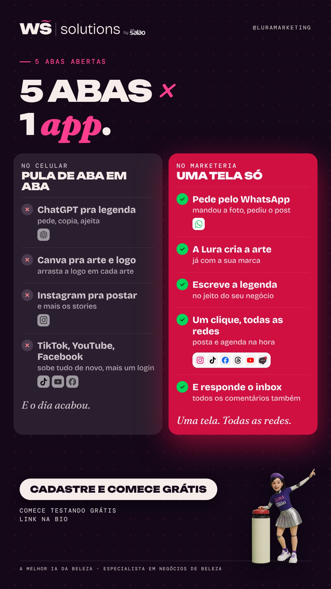 5 separadores × 1 app